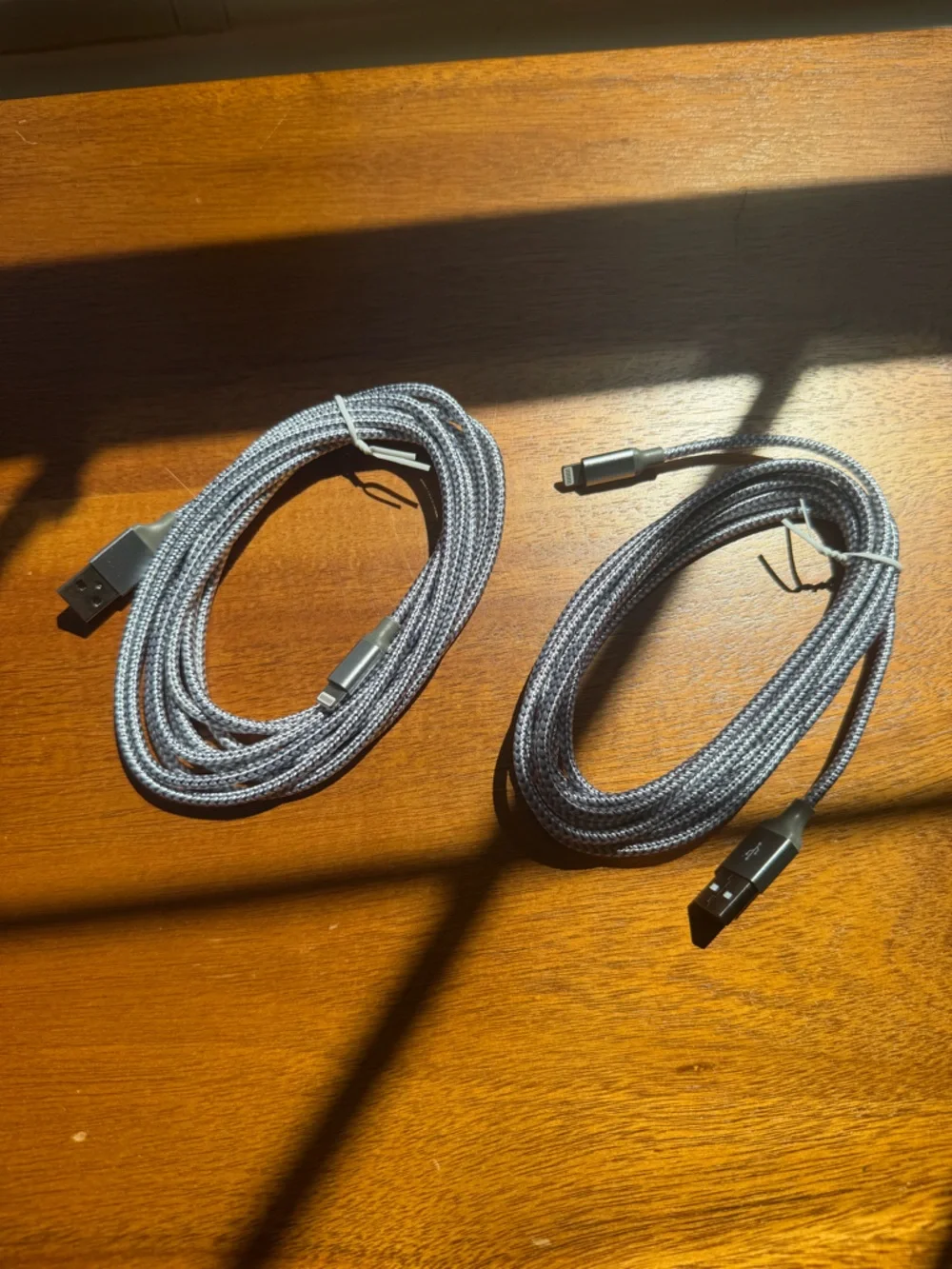 Set of 3 - Gray Braided USB Charging Cables